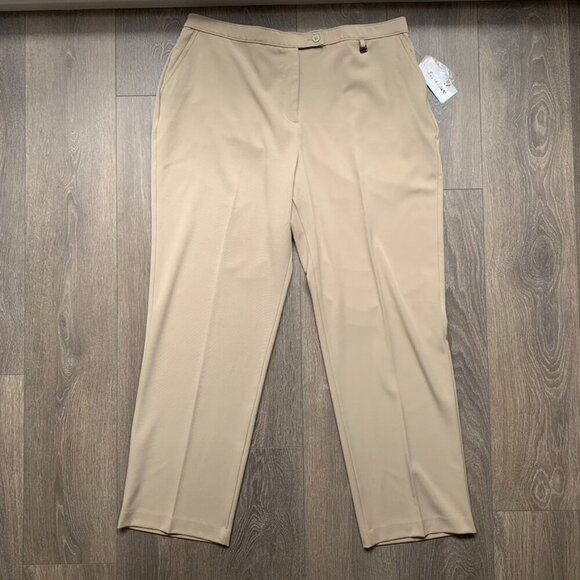 Tanjay Womens Pants Trousers Pleated Straight leg Khaki Brown Size 18 - Picture 4 of 11